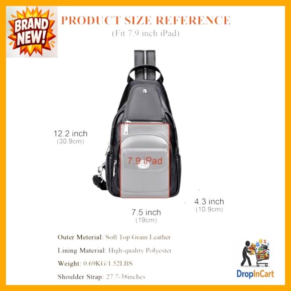 Genuine Leather Convertible Sling Backpack Crossbody Purse Daypack Adjustable main image 5